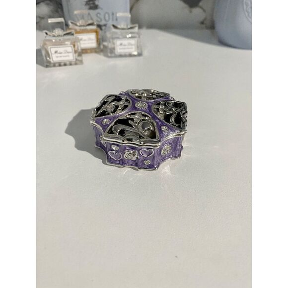 Taylor Avedon Vintage Purple Jewelry / Trinket Box - Picture 4 of 6